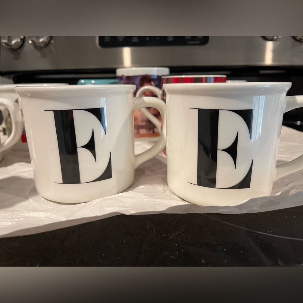 New Pottery Barn Alphabet ‘E’ ceramic coffee/tea mug, #1